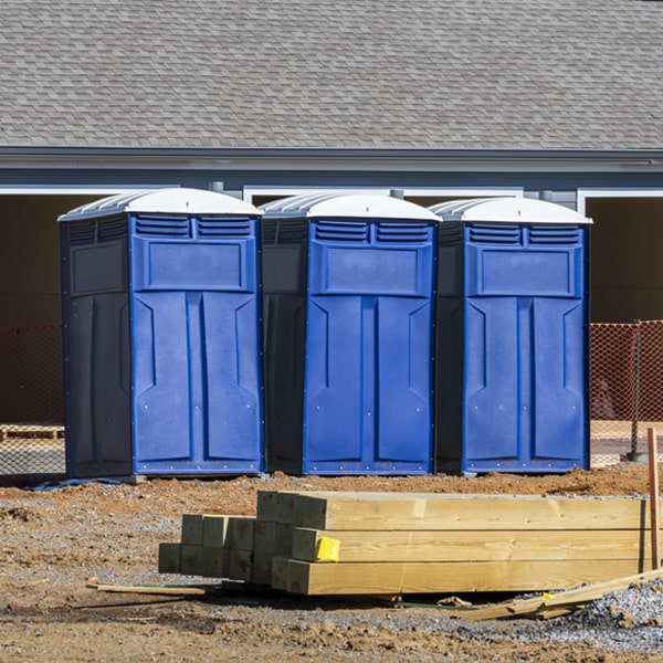 what is the expected delivery and pickup timeframe for the portable toilets in Hollywood Park Texas